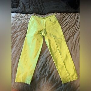 Retro Chartreuse Silk Pants